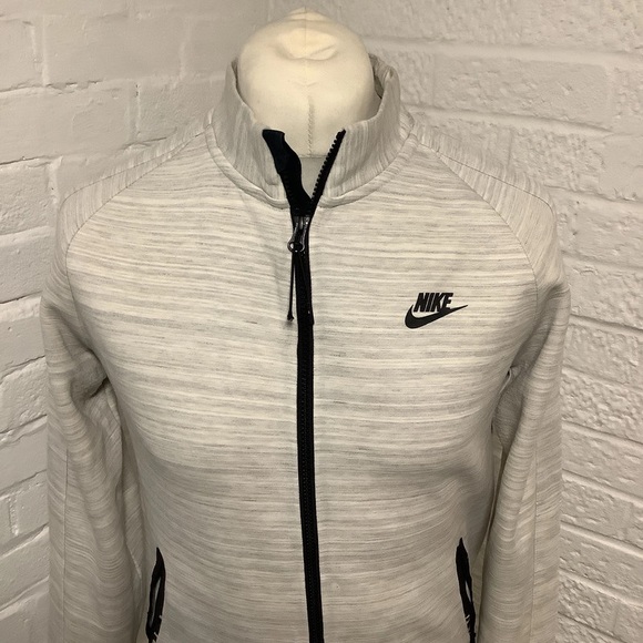 Nike Full Zip Sweatshirt - Size S - Beige Fleck - P2P 21โ - Picture 2 of 6